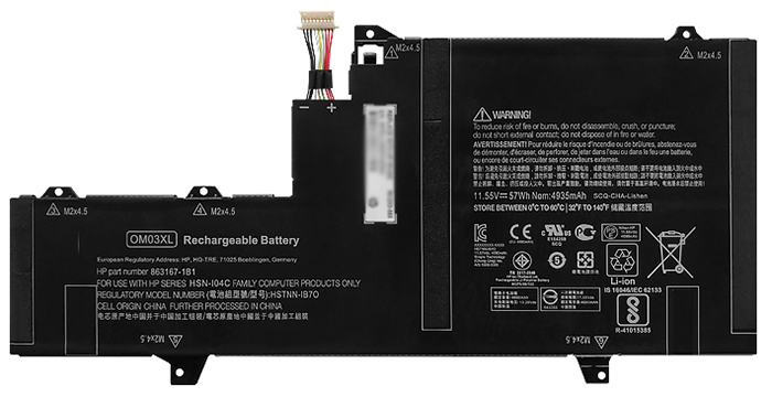 Kompatibel Bærbar PC batteri til HP OM03XL Kompatibel Bærbar PC batteri HP til OM03XL