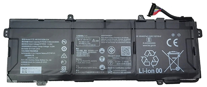 Kompatibel Bærbar PC batteri til HUAWEI HB5881P1EEW-31C Kompatibel Bærbar PC batteri HUAWEI til HB5881P1EEW-31C